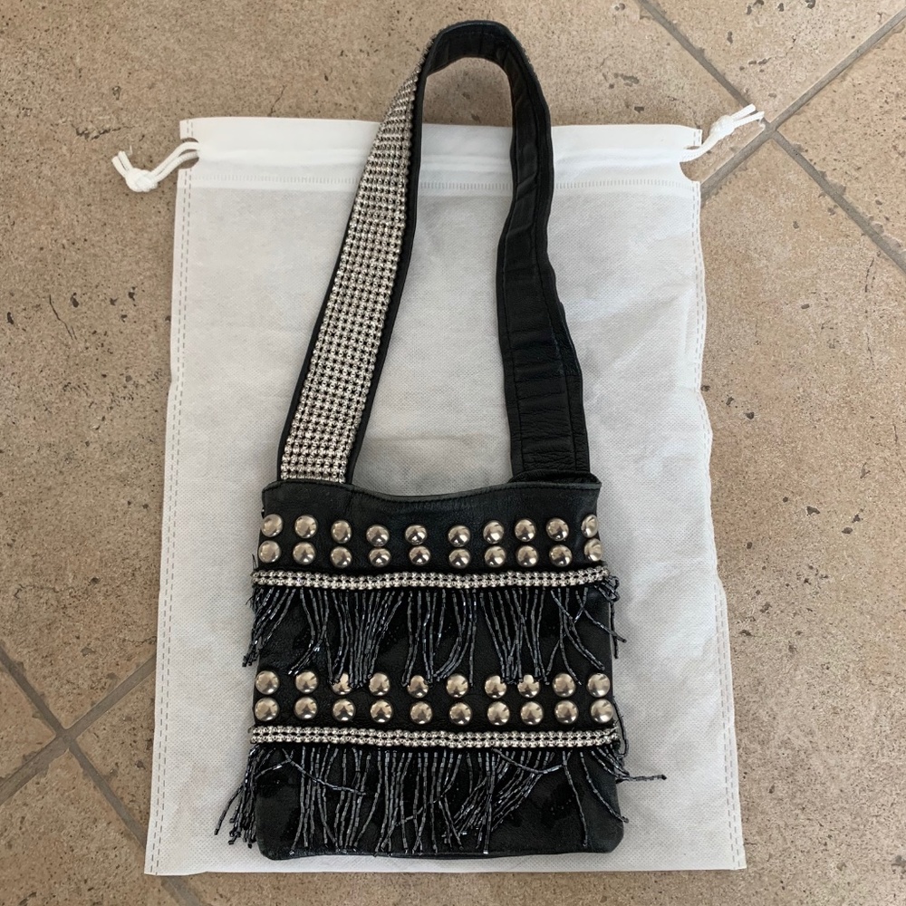 Dolce Gabbana Leather Bag with Rhinestones